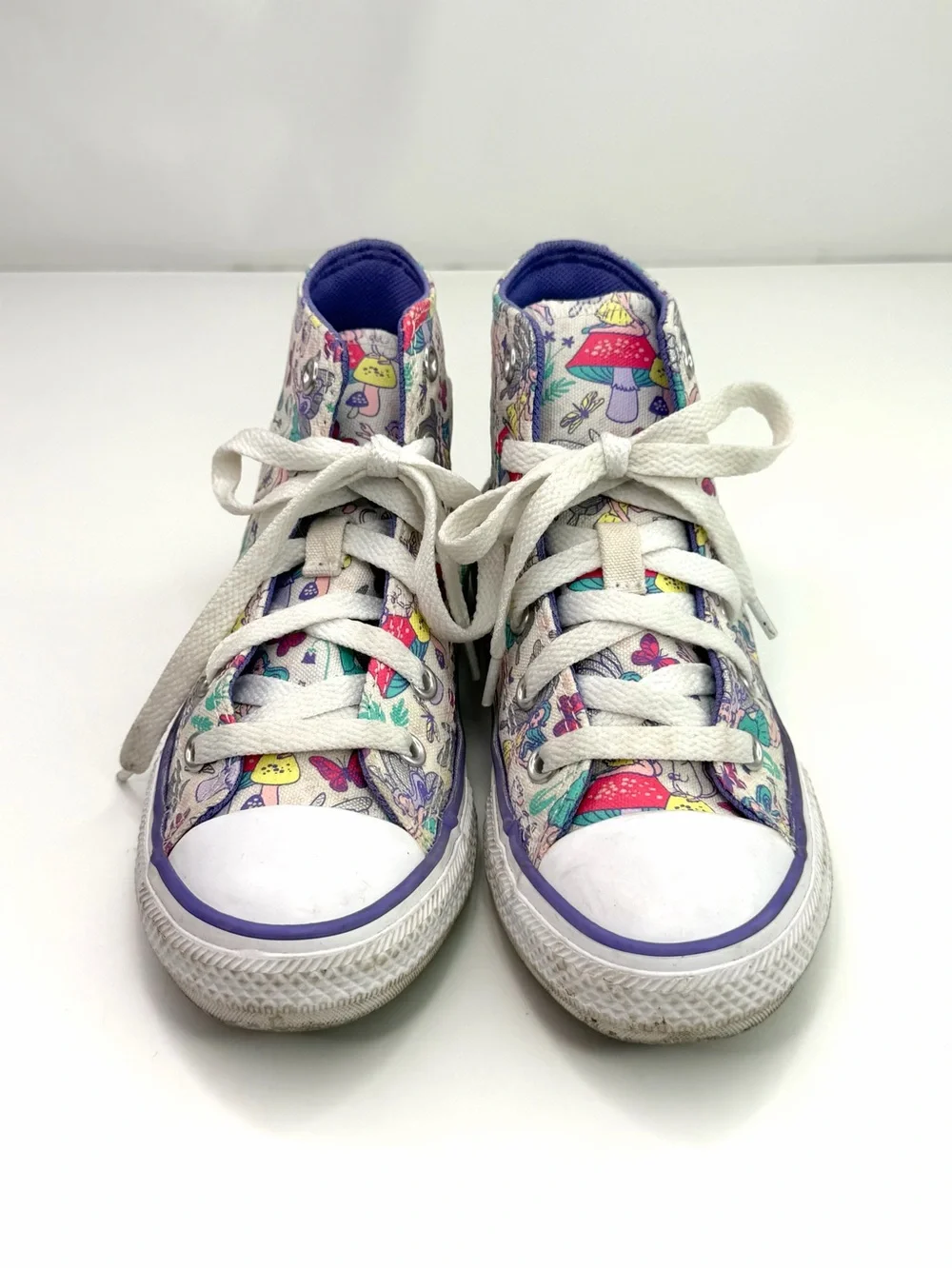 Converse White Purple Fairy Print Chuck Taylor High-Top Canvas Sneakers